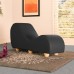 Liberator Chaise Lounge Yoga Chair Premium Faux Leather w Maple Wood Feet Black