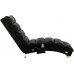 Luccalily Linen Chaise Lounge Indoor Chair with Electric Massage Function,Modern Recliner Chair for Office Living Room or Bedroom Black-Linen