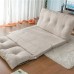 Maiduo Chaise Lounge Adjustable Folding Sofa Chair Comfortable Upholstered Fabric Chaise Lounge Indoor Suitable for Living Room Bedroom Rest Area Beige