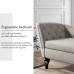 Modern Chaise Lounge Indoor Chair Tufted Fabric Elegant Victorian Vintage Style Long Lounger for Office or Living Room Nailheaded Sleeper Lounge Sofa