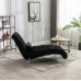 Modern Velvet Chaise Lounge Upholstered Indoor Lounge Chair with Stylish Acrylic Legs Comfy Lounger Chair for Lounging Reading Relaxing Black
