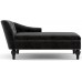 Olela Chaise Lounge Indoor Tufted Fabric Velvet Modern Chaise Lounge Chair for Living Room,Office,Bedroom or Apartment,BlackBlack