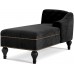 Olela Chaise Lounge Indoor Tufted Fabric Velvet Modern Chaise Lounge Chair for Living Room,Office,Bedroom or Apartment,BlackBlack