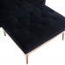 Otryad Velvet Chaise Lounge with Thick Padding Indoor 2-in-1 Accent Chaise Chair Adjustable Backrest Reclining Sleeper for Bedroom Living Room Rose Gold Metal Legs with Black Uphosltered