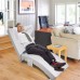 Polar Aurora Massage Chaise Lounge PU Leather Ergonomic Electric Recliner Chair with Remote Control and Heating Function White