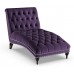 Purple Velvet Chaise Lounge Solid Traditional Polyester Upholstered Espresso Finish Nailheads Tufted Cushions