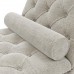 RNL 68'' Linen Button Tufted Chaise Lounge Chair Indoor Leisure Chair Rest Sofa Couch with 1 Bolster Pillow Nailhead Trim Beige