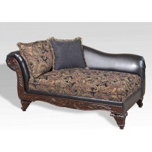 Roundhill Furniture San Marino 2-Tone Fabric Chaise Chocolate
