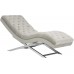 Safavieh Home Collection Monroe Grey Velvet and Chrome Chaise with Headrest Pillow