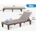 SUPERJARE Outdoor Lounge Chair Patio Chaise Lounge with 5-Position Adjustable Backrest Waterproof Resin Chaise Lounger for Beach Patio Pool and Deck Grey