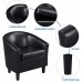 Yaheetech Lounge Chair & Ottoman Modern Chaise Lounge Armchair with Footstool Faux Leather Lounge Reading Chair with Footrest Black