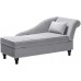 Yongqiang Storage Chaise Lounge Indoor Upholstered Sofa Recliner Lounge Chair for Living Room Bedroom Gray Velvet Right Armrest