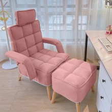 ZLYPSW Folding Lounger Home Bedroom Living Room Lazy Sofa Chaise Longue Nordic Chair for Leisure Lunch Break Balcony Folding Sofa Chair Color : Pink