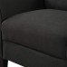 2-Piece Linen Fabric Upholstered Living Room Furniture Set Including 3-Seater Sofa and Loveseat Sofa with Seat and Back Cushions Black