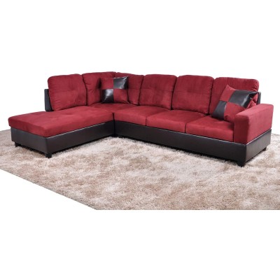 Ainehome Sectional Sofa Couch Set L Shape Sectional 103.5 W for Living Room with Left Hand Chaise & Toss Pillows Red