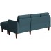 Belffin Convertible Sectional Sofa Couch with Ottoman Reversible L Shaped Sofa Couch Set in Fabric Blue
