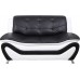 Beverly Fine Furniture 3 Piece Aldo Modern Sofa Set Black White