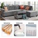 Cotoala Microfiber Living Room Furniture Sets Upholstery Sectional Sofa with Storage Ottoman L-Shaped Couch with Thick Cushions Chaise Lounge Grey
