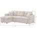 GAOPAN 87.7 L-Shaped Rivet Decor Corner Leather Sectional Sofa Couch with Reversible Storage Chaise Lounge Convertible Pull-Out Sleeper Bed Sofabed for Living Room Apartment Furniture Sets,Beige