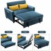 Merax Convertible Velvet Sofa Bed 55 Modern Adjustable Pull Out Bed Lounge Chaise Oversized Armchair with 2 Side Pockets and 2 Pillow for Home Office