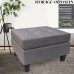 Recaceik Modern Convertible Left Hand Chaise Lounge and Storage Ottoman L Shaped Set for Home Living Room Furniture Sectional Sofa Upholstered Corner Couches Grey