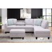Sectional Couches for Living Room Furniture Sets with Chaise Lounge L-Shape Couch with Storage Ottoman and Cup Holders 6 Seater Modular Sectional Sofa Set