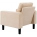 Sectional Sofa Set Polyester Fabric Small Space Living Room 3 Pcs Couch Set with Armrest Modern Upholstered Couches 1-Seater+1-Seater+3-Seater Beige