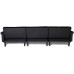SIU Sectional Convertible Futon Sofa Bed Mid-Century Button Tufted Sofa 2 Pillows Reversible Chaise L Shape Sectional Couch Sleeper Velvet Sleeper Sofa for Living Room Furniture Black