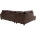 UNIROI Modern PU Leather Sectional Sofa Set Include Storage Ottoman Fashion 5-Seat L-Shaped Couch for Living Room Apartment Office Furniture Brown Left Chaise Lounge