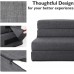ANONER Fold Sofa Bed Couch Memory Foam with Pillow Futon Sleeper Chair Guest Bed and Fold Out Couch,Washable Cover Twin Size Dark Gray