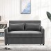 AOOWOW Convertible Sleeper Sofa Bed Velvet 2 Seats Sofa with Pull Out Bed,Loveseat Sofa Couch with Adjustable Backrest 2 Lumbar Pillows Side Pocket for Living Room Small Apartment Dark Gray