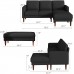 Belffin Convertible Sectional Sofa Couch with Ottoman Reversible L Shaped Sofa Couch Set in Fabric Dark Grey