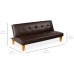 Best Choice Products Convertible Lounge Futon Sofa Bed w Adjustable Back Sturdy Wood Frame Faux Leather Tufted Design Brown