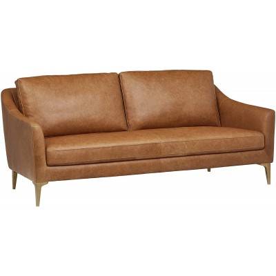 Brand – Rivet Alonzo Contemporary Leather Sofa Couch 80.3W Cognac