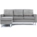 Casa Andrea Milano LLC Modern Sectional Sofa-Reversible Chaise Lounge Perfect for Small Space Dorm or Apartment Grey Microfiber