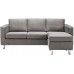 Casa Andrea Milano LLC Modern Sectional Sofa-Reversible Chaise Lounge Perfect for Small Space Dorm or Apartment Grey Microfiber