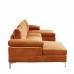 Casa AndreaMilano Modern Large Velvet Fabric U-Shape Sectional Sofa Double Extra Wide Chaise Lounge Couch Carrot
