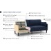 Chita Mid-Century Sofas Furniture 74.4''W Sofa Couch Sets for Living Room Apartment Solid Wood Leg Easy Assembly Flint Grey
