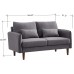 CINNIC Sofa Couch Modern Decor Fabric Sofa Couch Furniture Suitable for Small Spaces Living Room Soft Fabric Upholstery Easy Tool-Free Assembly Loveseat Dark Gray