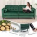Esright 84.2 Green Velvet Couch Mid Century Modern Sofa,Tufted Velvet Fabric Sofa with 2 Bolster Pillows Sofas Couches for Living Room Apartment Bedroom
