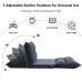 Floor Sofa Bed Adjustable Sleeper Bed Futon Bed Sofa Couches 5-Position Reclining Lazy Sofa with Two Pillows Blue-Gray