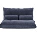 Floor Sofa Bed Adjustable Sleeper Bed Futon Bed Sofa Couches 5-Position Reclining Lazy Sofa with Two Pillows Blue-Gray