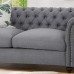 GDFStudio Christopher Knight Home Kyle Traditional Chesterfield Loveseat Sofa Gray and Dark Brown 61.75 x 33.75 x 27.75
