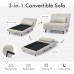 Giantex Sofa Bed Convertible Sleeper Adjustable Recliner Chair 3 in 1 Multi-Function 3-Position Backrest Guest Bed Sofa Couch with Waist Pillow Easy Assembly Light Gray
