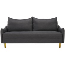 Holaki Small Modern Loveseat Couch,Comfy Sofa with Soft Fabric Upholstery & Golden Metal Legs Low Back 2-Seat Sofa Couch Love Seat for Living Room,Office,Apartment,Dorm and Small Space Dark Gray