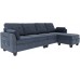 HONBAY Reversible Sectional Sofa Couch L-Shape Sofa Couch 4-seat Sofas Sectional for Apartment Bluish Grey