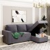 Ironkoi Sectional Sofa Couch 91 Pull-Out Convertible L Shaped Modular Sleeper Sofa Set Corner Sofa Bed with Storage Chaise Lounge for LivingRoom Small Space Office