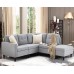 JOMEED Convertible Sectional Sofa Couch Polyester Fabric L-Shaped Couch with Storage Ottoman Suitable for Living Room Bedroom Grey