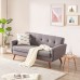 Kingfun Tbfit 67 W Loveseat Sofa Mid Century Modern Decor Love Seat Couches for Living Room Button Tufted Upholstered Love Seats Furniture Solid and Easy to Install Small Couch for Bedroom Grey