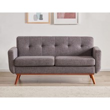 Kingfun Tbfit 67" W Loveseat Sofa Mid Century Modern Decor Love Seat Couches for Living Room Button Tufted Upholstered Love Seats Furniture Solid and Easy to Install Small Couch for Bedroom Grey